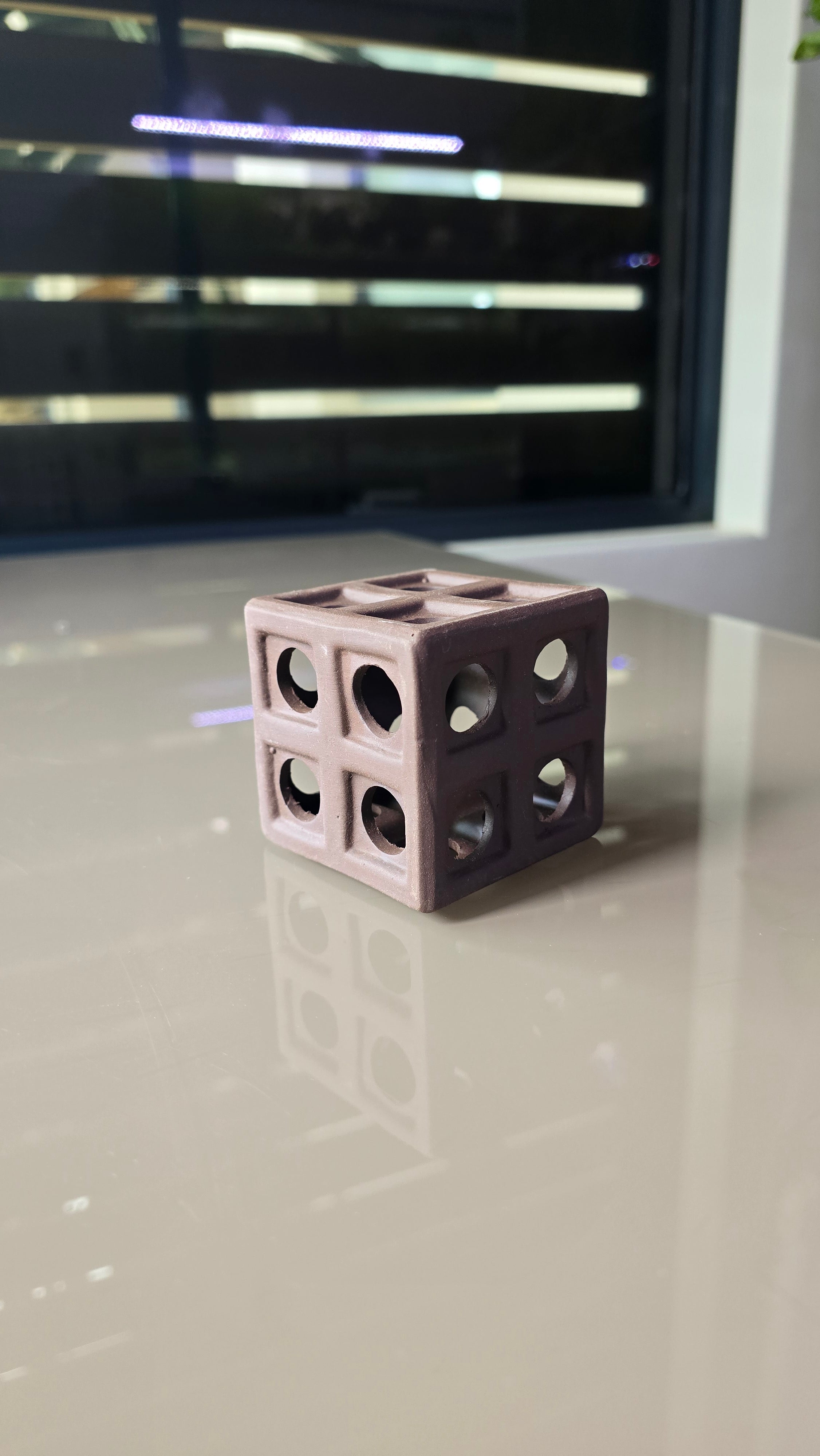 Ceramic Cube -Dark Brown