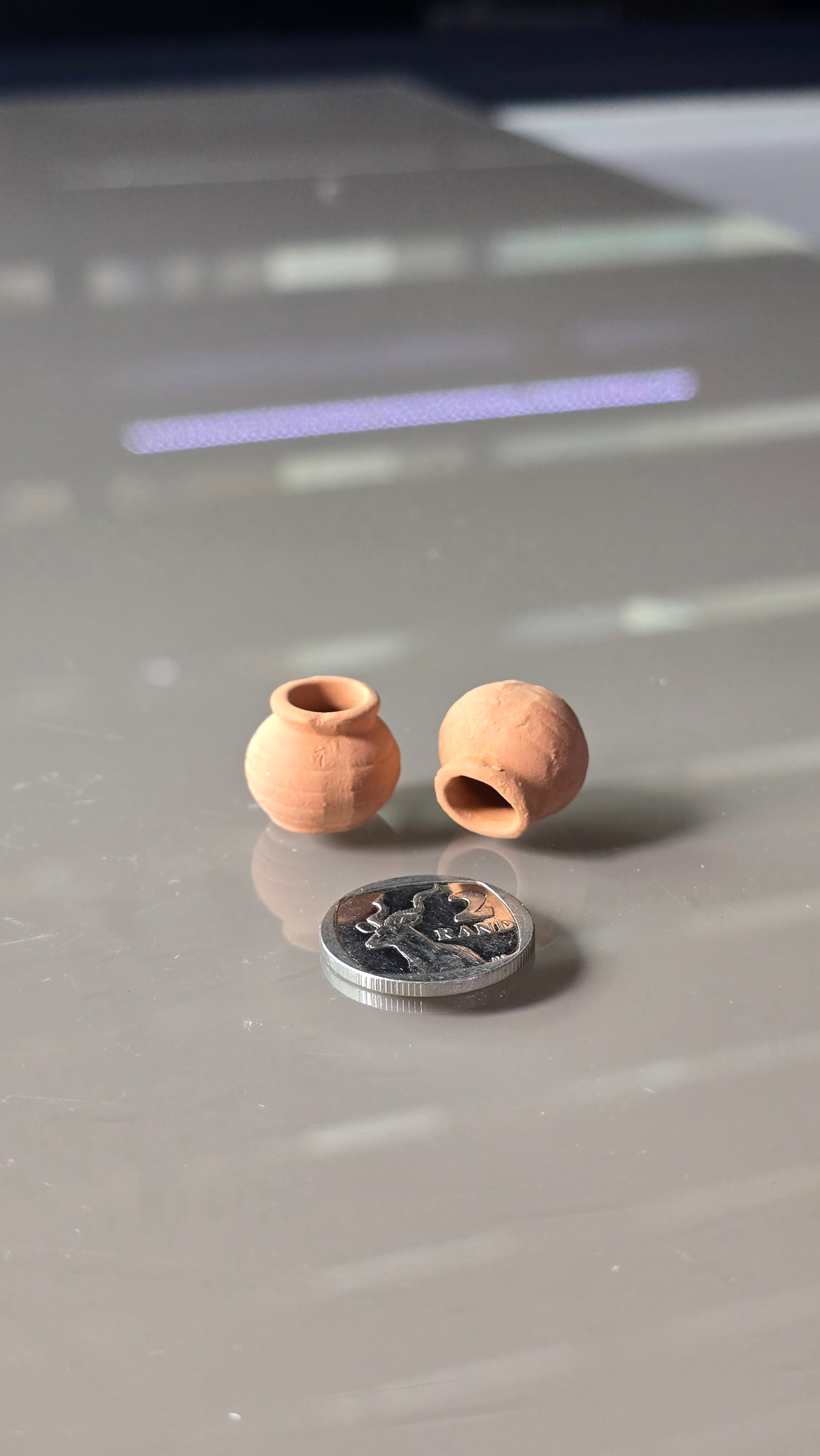 Mini Ceramic Shrimp Pots x2