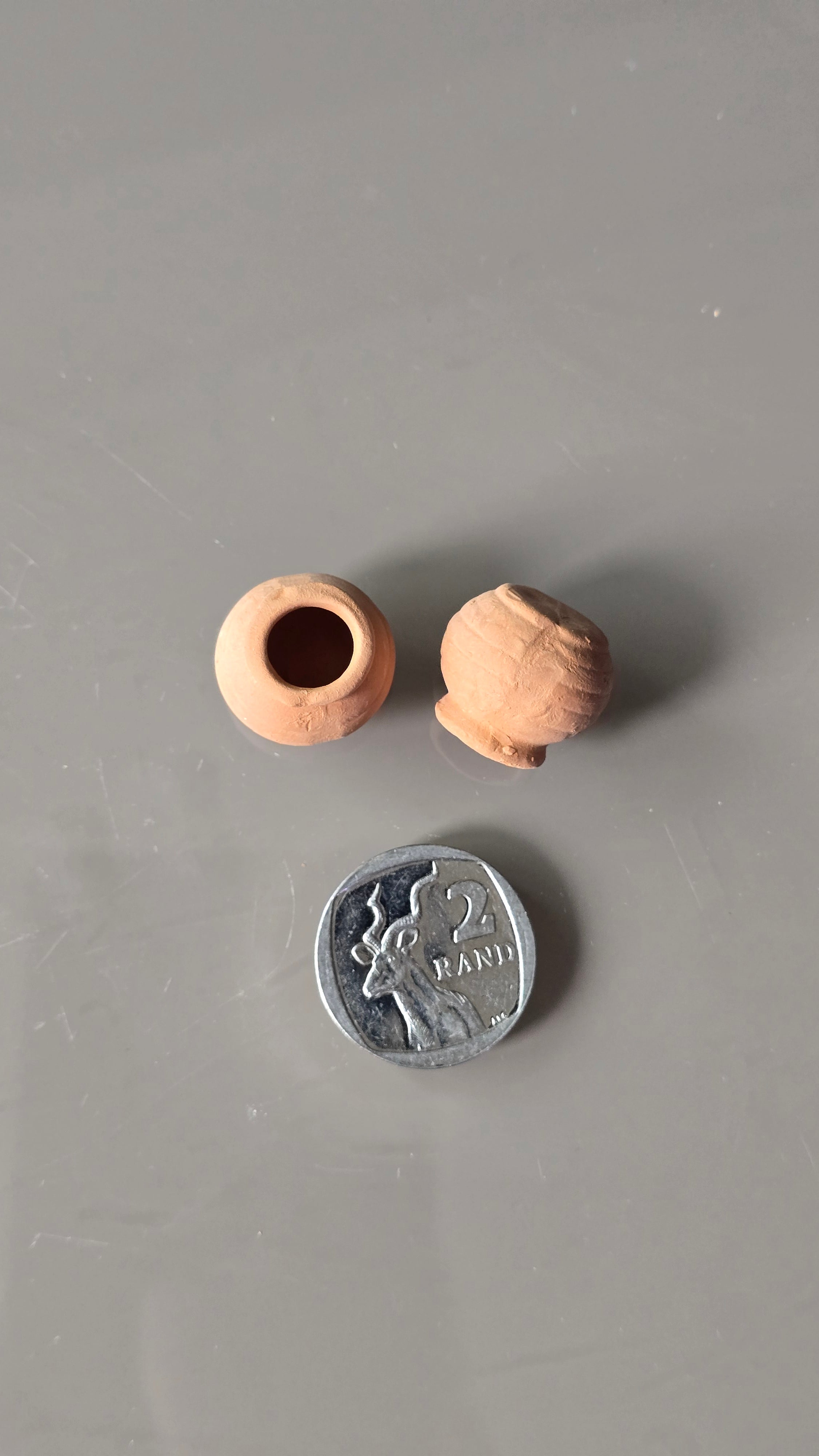 Mini Ceramic Shrimp Pots x2